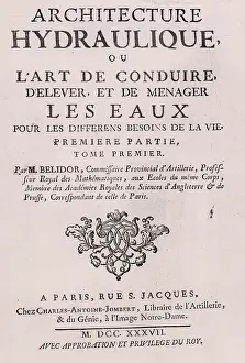 1737: Title page of Architecture Hydraulique by Bernard