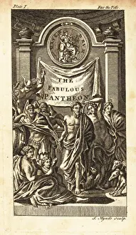 Greek Myth: Title page with banner The Fabulous Pantheon and