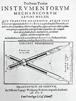 Compasses: Title page of the third book of Levinus Hulsius
