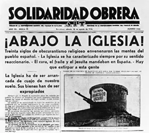 Reactionary: The title page of a Catalan newspaper, 1936