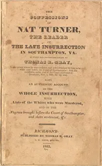Deadliest: Title page from the CONFESSIONS OF NAT TURNER, ?