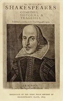Blount: Title page of First Folio of Shakespeare's Plays