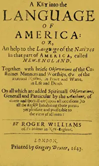 Enhance: Title Page, Language of America, 1643