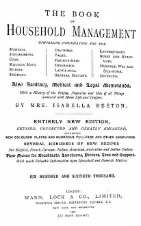Beeton: Title page of a late edition of Isabella Beeton