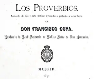 Lettering: Title page of Los Proverbios or Proverbs Artist: