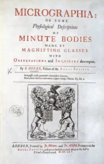 Entomologist: Title page of Micrographia by R. Hooke