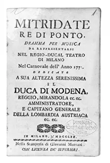 Ponto: Title page of Mitridate R? di Ponto