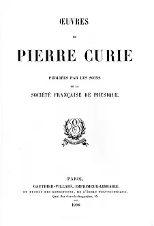 Curie: Title page of Oeuvres de Pierre Curie, Paris