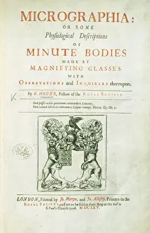 Hookes: Title page to Robert Hooke's Micrographia (1665)