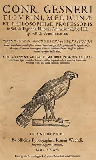 Hawking: Title page with vignette of hawk from Conrad Gessner's