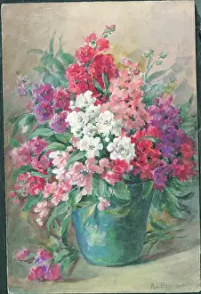 Pressland: No title or Stocks'. Flowers in vase
