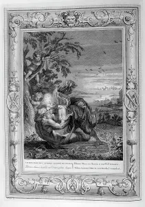 Represented: Titon and Aurora. Engraved illustration from The
