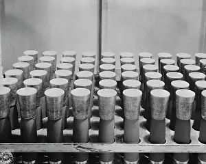Ammunition: TNT is poured into shells through these funnels