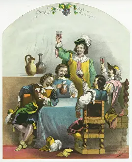 Bunch: The Toast - Elizabethan men drinking and merrymaking