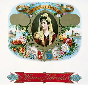 Marca: tobacco, cigars, Marca Preferida, box, cap, lithograph