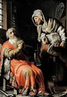Rembrandt: Tobit and Anna with the Kid, by Rembrandt