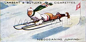 Toboggans: TOBOGGAN RACING MAN 1914