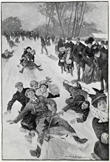 Toboggans: Tobogganing on the High Slopes of Hampstead 1907