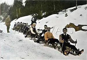 Davos: TOBOGGANS AT DAVOS C1900
