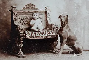 Boarhound: Toddler with Great Dane