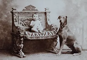 Boarhound: Toddler with Great Dane