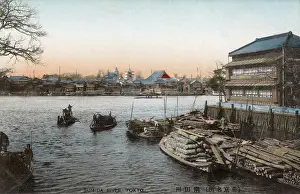 Sumida: Tokyo, Japan - The Sumida River with River barges