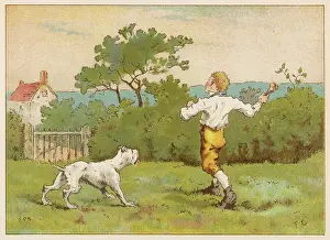 Hubbard: Tom the Piper's Son throws a bone for a dog