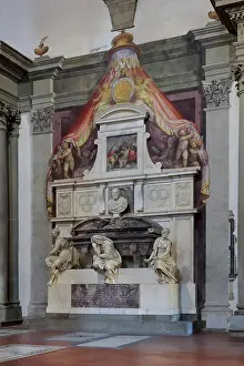 Giovan: Tomb of Michelangelo, Santa Croce, Florence, Tuscany, Italy