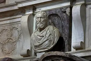 Giovan: Tomb of Michelangelo, Santa Croce, Florence, Tuscany, Italy