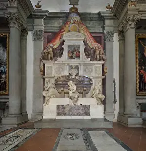 Giovan: Tomb of Michelangelo, Santa Croce, Florence, Tuscany, Italy