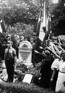 Benediction: Tombstone benediction of the murdered Hitlerjunge