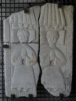 Twins: Tombstone with relief depicting two praying figures