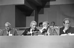 Wedgwood: Tony Benn and Neil Kinnock at a conference