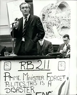 Impassioned: Tony Benn speaks to Rolls Royce workers, London