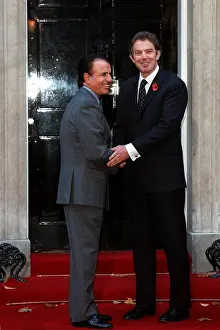 Menem: Tony Blair Greets Carlos Menem