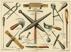 Saddler: Tools used by a saddler and upholsterer