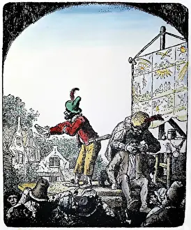 Jesters: Tooth breaker at the fair, 18th century