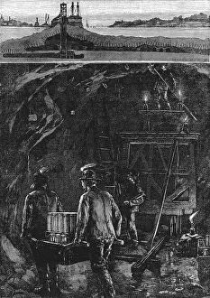 Workings: Top: Sectional view of workings under East River