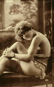 Erotica: Topless model posing in a sexy glamour pose
