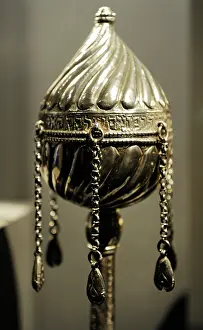 Persia: Torah finial. Persia, ca. 1921. Silver, repousse and cast. I