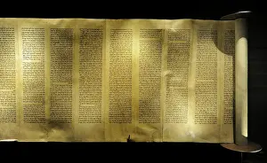 Synagogue: The Torah scroll. It contains the Pentateuch (Five Books of