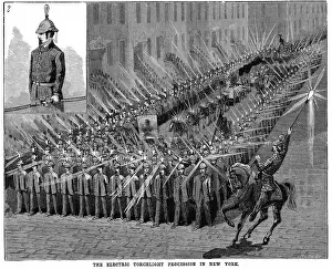 Edison: Torchlight parade in New York using Edison incandescent