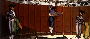 Bullfight: Torero Scales Wall, by Manet