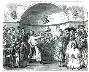 Crinoline: Tossing the pancake, Shrove Tuesday, Westminster School