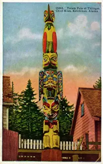 Totems: Totem Pole of Thlinget Chief Kian, Ketchikan, Alaska, USA