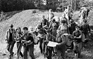 Karelian: Tourist hiking around Karelia