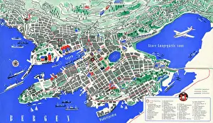 Tourist map of Bergen, Norway
