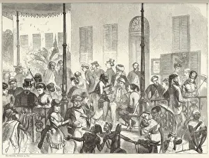 Shepheards: Tourists and touts at the Shepherd's Hotel, Cairo, Egypt