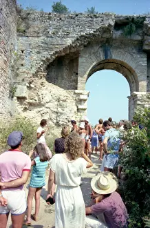 Corfu: Tourists viewing ruins in Corfu