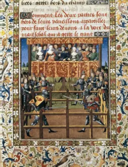 Quarrels: Tournament (15th c.). Gothic art. Miniature Painting